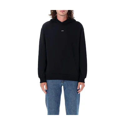 A.P.C. Black Pullover Hoodie with Solid Color Letter Print H27911COHBX-TZC