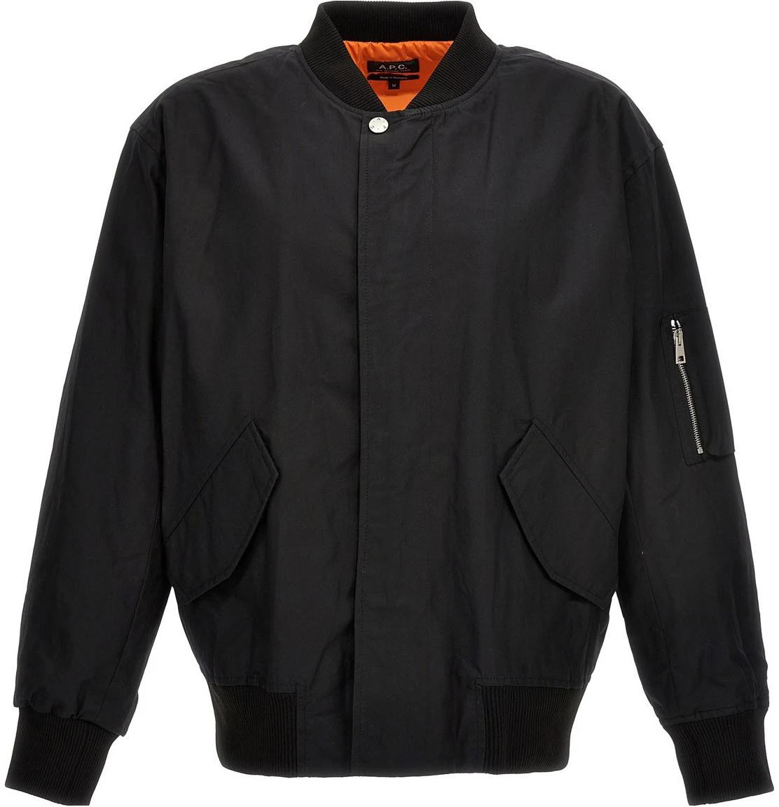 a-p-c-black-solid-color-baseball-collar-zip-jacket-coerch-02842-lzz