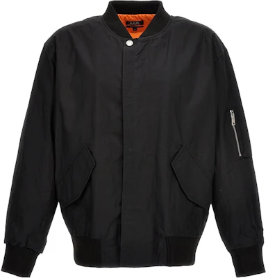 A.P.C. Jaket Hitam Berzip Kolar Baseball Solid COERCH02842-LZZ Buy A.P.C. Jaket Hitam Berzip Kolar Baseball Solid COERCH02842-LZZ