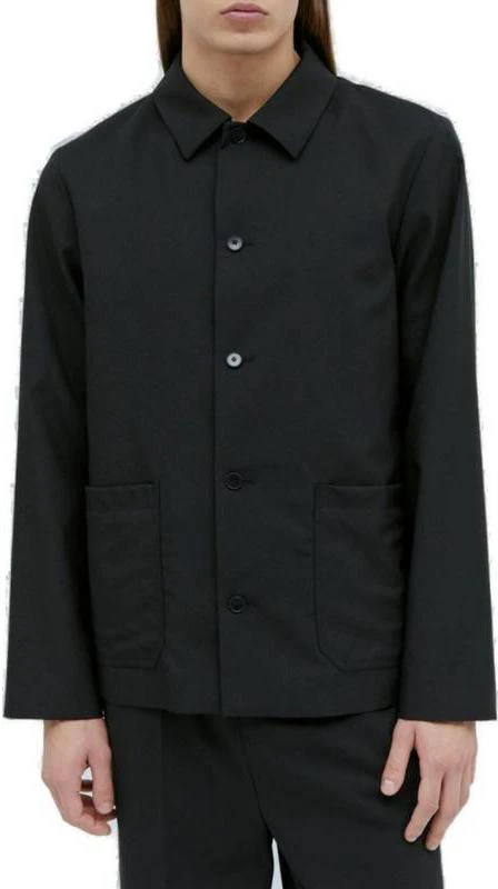 a-p-c-black-solid-color-button-up-long-sleeve-jacket-wvbcqh-03208-lzz
