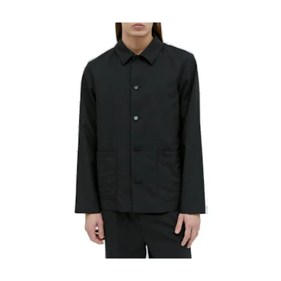 A.P.C. Black Solid Color Button-Up Long-Sleeve Jacket WVBCQH03208LZZ