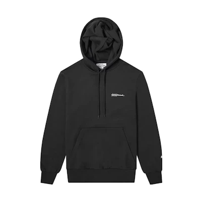 A.P.C. Black Solid Color Hoodie with Letter Embroidery COEASH27567BLAC