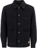 A.P.C. Black Solid Long Sleeve Fitted Button-Up Jacket WVBCAH02961-LZZ A.P.C. Black Solid Long Sleeve Fitted Button-Up Jacket WVBCAH02961-LZZ