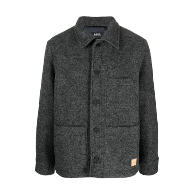 A.P.C. Black Solid Loose-Fit Long-Sleeve Jacket with Pointed Collar WVBCAH02713PLA