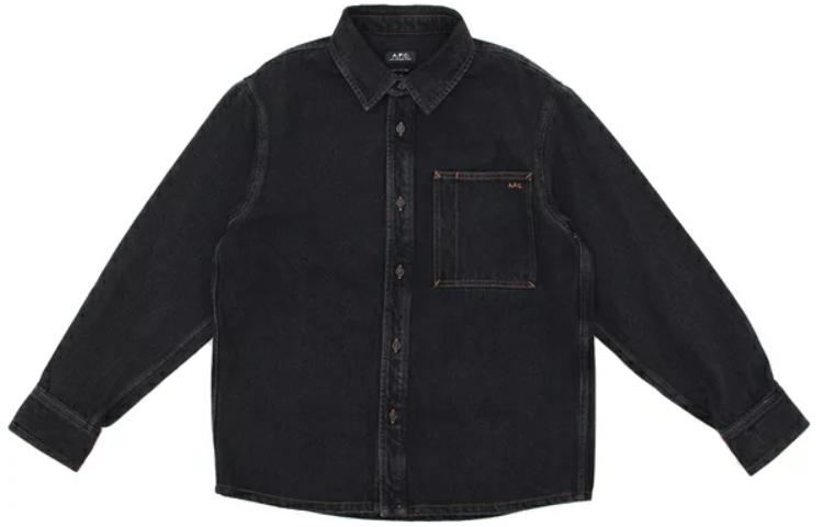 A.P.C. Black Solid Loose-Fit Long Sleeve Jacket with Button Closure COGUIH02909-LZE