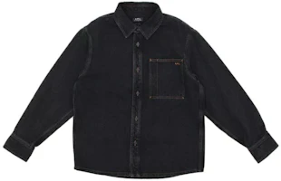 A.P.C. Black Solid Loose-Fit Long Sleeve Jacket with Button Closure COGUIH02909-LZE A.P.C. Black Solid Loose-Fit Long Sleeve Jacket with Button Closure COGUIH02909-LZE