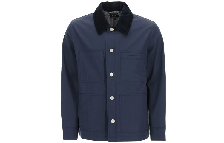 A.P.C. Blue Long-Sleeve Loose-Fit Jacket with Chest Pocket 212633UGC000001-IAJ