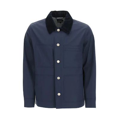 A.P.C. Blue Long-Sleeve Loose-Fit Jacket with Chest Pocket 212633UGC000001-IAJ
