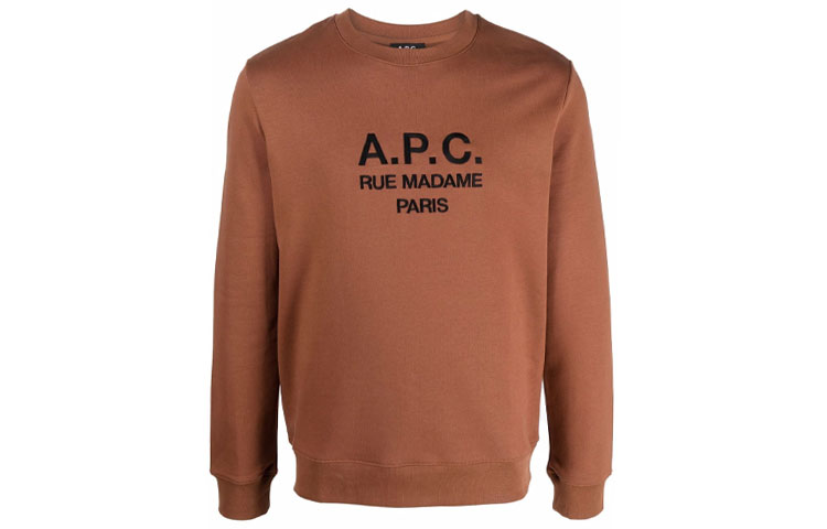 A.P.C. Brown Crewneck Logo Printed Sweatshirt H27500COEBH-EAH