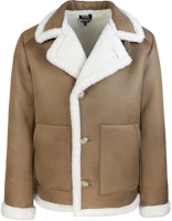 A.P.C. Brown Long-Sleeve Jacket with Plush Collar PSAJOH02971-AAD A.P.C. Brown Long-Sleeve Jacket with Plush Collar PSAJOH02971-AAD