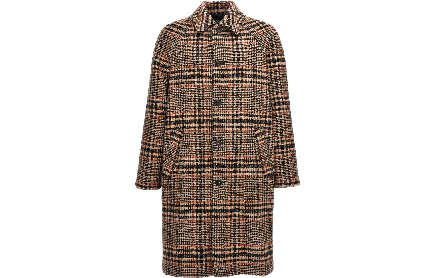 A.P.C. Brown Plaid Collared Loose-Fit Jacket WVBCFH01519-BAA