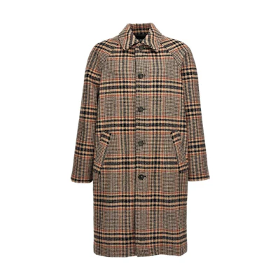 A.P.C. Brown Plaid Collared Loose-Fit Jacket WVBCFH01519-BAA