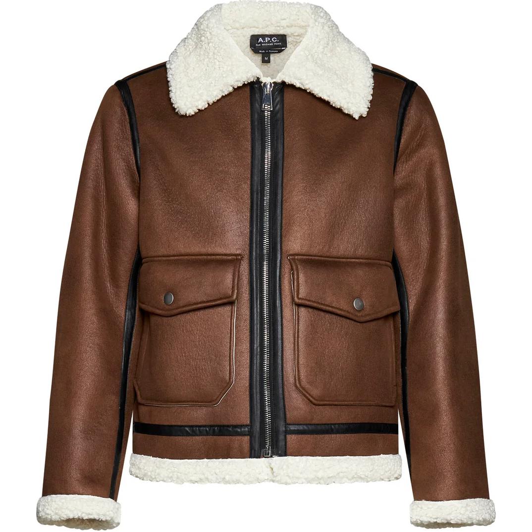 A.P.C. Brown Slim-Fit Collared Zip-Up Jacket PSAIBH02904-CAC