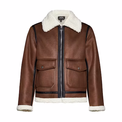 A.P.C. Brown Slim-Fit Collared Zip-Up Jacket PSAIBH02904-CAC