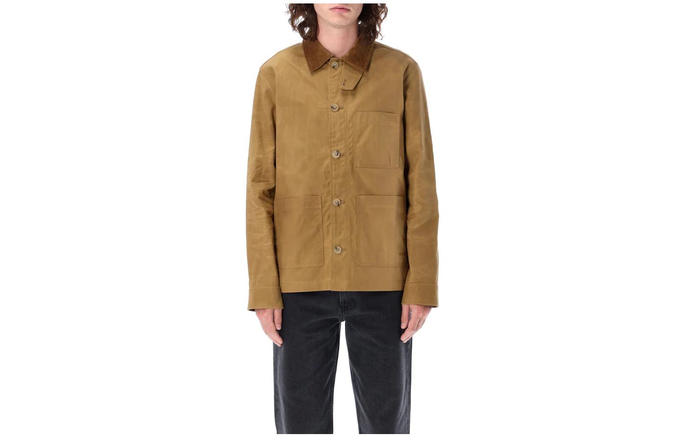 A.P.C. Brown Solid Single-Breasted Point-Collar Long-Sleeve Jacket H02841COERC-CAB