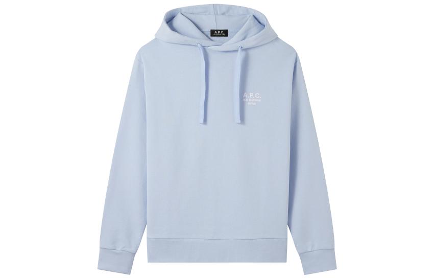 A.P.C. Capsule Collection Unisex Hoodie Light Blue Long-Sleeve Sweatshirt COEIP-M27721