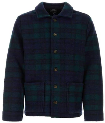 Chaqueta Unisex de Manga Larga con Cuadros y Botonadura Simple A.P.C. WOAPVM02865IAK Buy Chaqueta Unisex de Manga Larga con Cuadros y Botonadura Simple A.P.C. WOAPVM02865IAK