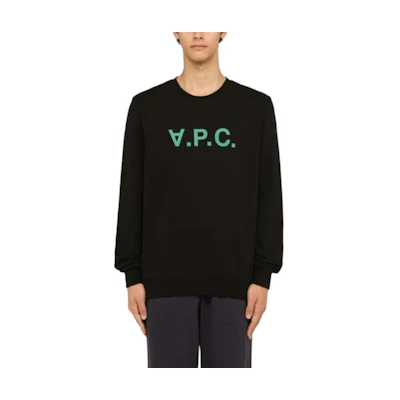 A.P.C. Crewneck Letter Long Sleeve Sweatshirt Black H27378COFAX-TZH