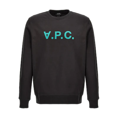 A.P.C. Crewneck Logo Print Long Sleeve Sweatshirt Black COFAXH27378-LAD