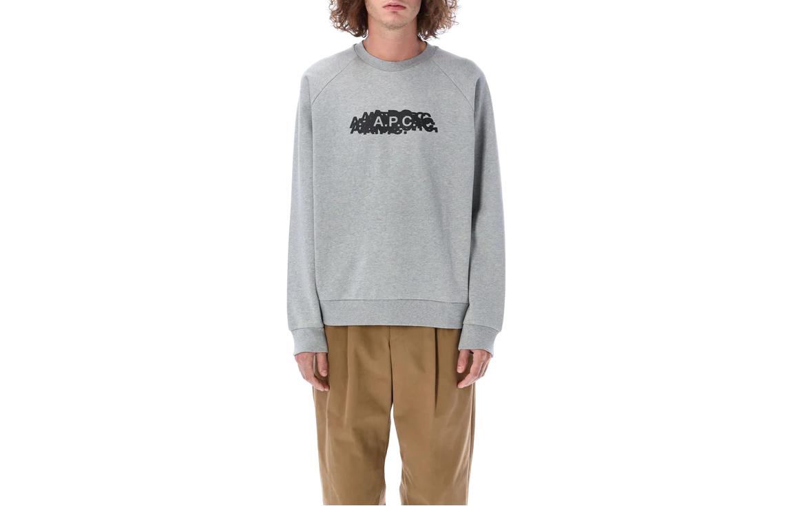 A.P.C. Crewneck Logo Print Long Sleeve Sweatshirt H27740COFAX-PLA
