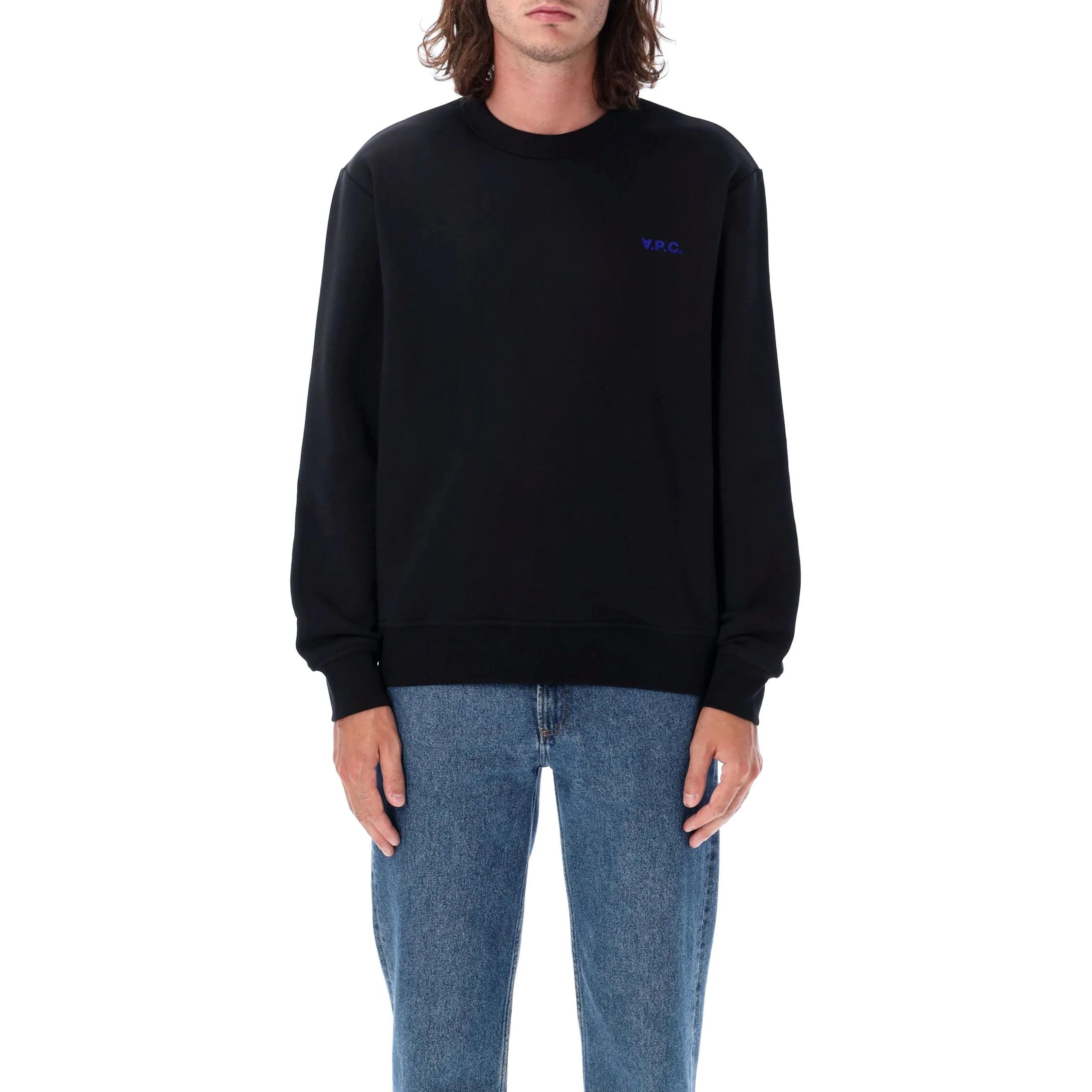 A.P.C. Crewneck Sweatshirt with Embroidery - Black Long Sleeve H27916COHBR-TZK