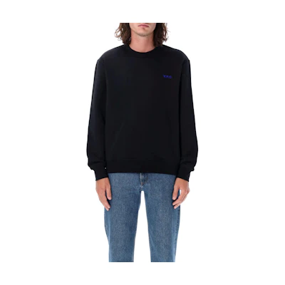A.P.C. Crewneck Sweatshirt with Embroidery - Black Long Sleeve H27916COHBR-TZK