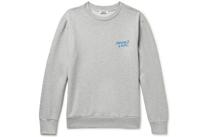 A.P.C. FW21 Grey Crewneck Pullover Sweatshirt Casual Solid Color COEBHM27668-PLA