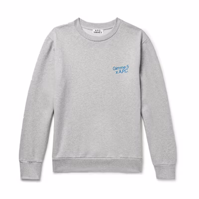 A.P.C. FW21 Grey Crewneck Pullover Sweatshirt Casual Solid Color COEBHM27668-PLA