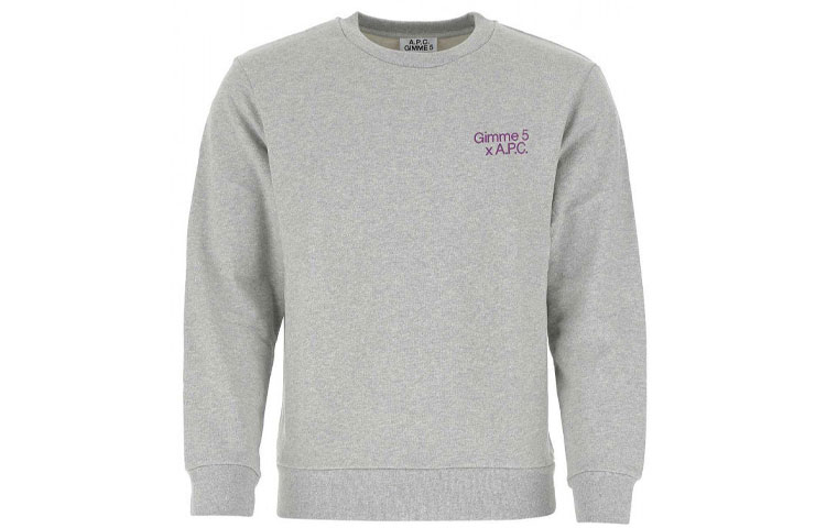 A.P.C. FW21 Grey Crewneck Pullover Sweatshirt COEBHM27671-PLA