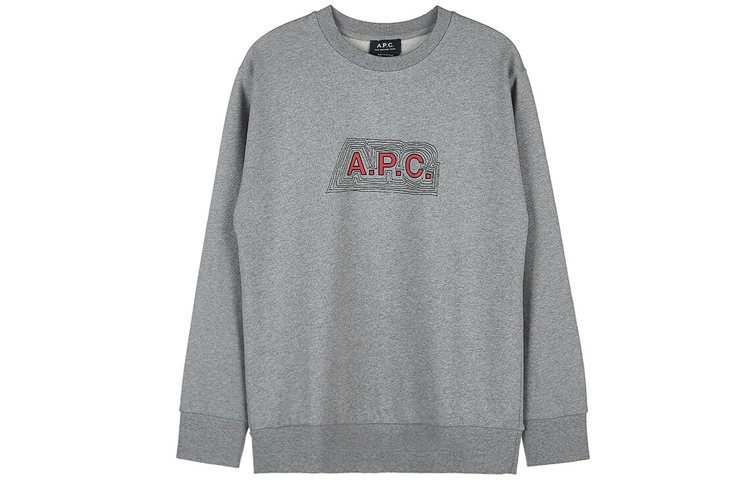 A.P.C. FW21 Logo Print Crewneck Sweatshirt Grey () COERHH27675PLA