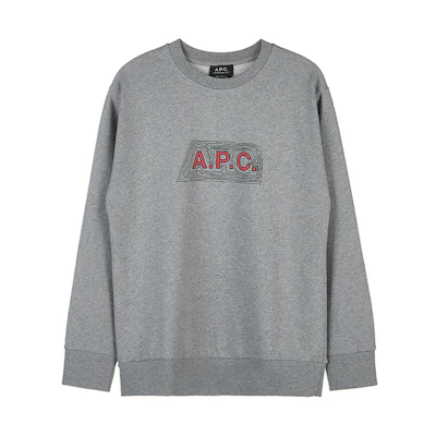 A.P.C. FW21 Logo Print Crewneck Sweatshirt Grey () COERHH27675PLA