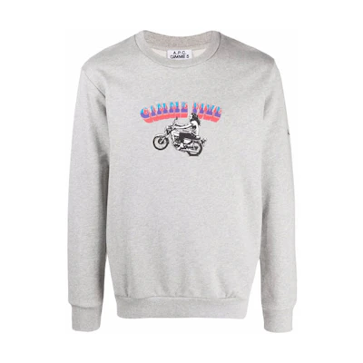 A.P.C. FW21 Logo Print Long Sleeve Sweatshirt Grey M27667COEBH-PLA