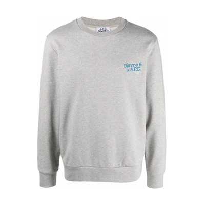 A.P.C. FW21 Logo Printed Crewneck Long Sleeve Sweatshirt Men’s Grey M27668COEBH-PLA