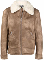 A.P.C. FW21 Logo Solid Color Collared Jacket Brown PSAEMH02633CAG A.P.C. FW21 Logo Solid Color Collared Jacket Brown PSAEMH02633CAG