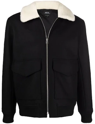 Chaqueta Negra con Cuello Contraste Cremallera A.P.C. FW21 H02689WOALD-LZZ Buy Chaqueta Negra con Cuello Contraste Cremallera A.P.C. FW21 H02689WOALD-LZZ