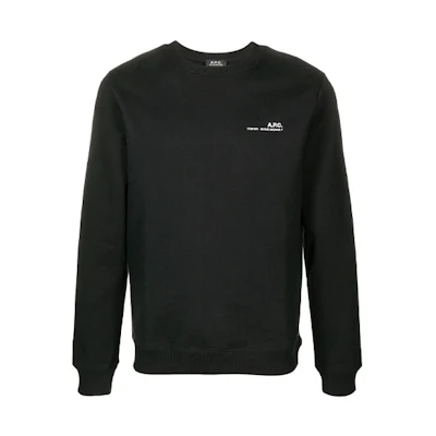 A.P.C. FW21 Solid Logo Pullover Sweatshirt Black COEASH27608-LZZ