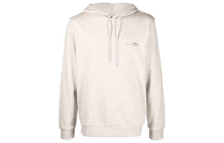 A.P.C. FW22 Beige Pullover Hoodie with Solid Logo Print COEZDH27672PAA