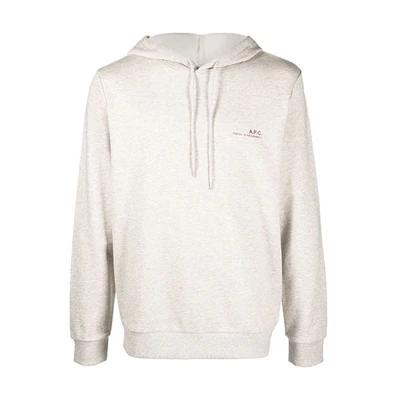 A.P.C. FW22 Beige Pullover Hoodie with Solid Logo Print COEZDH27672PAA