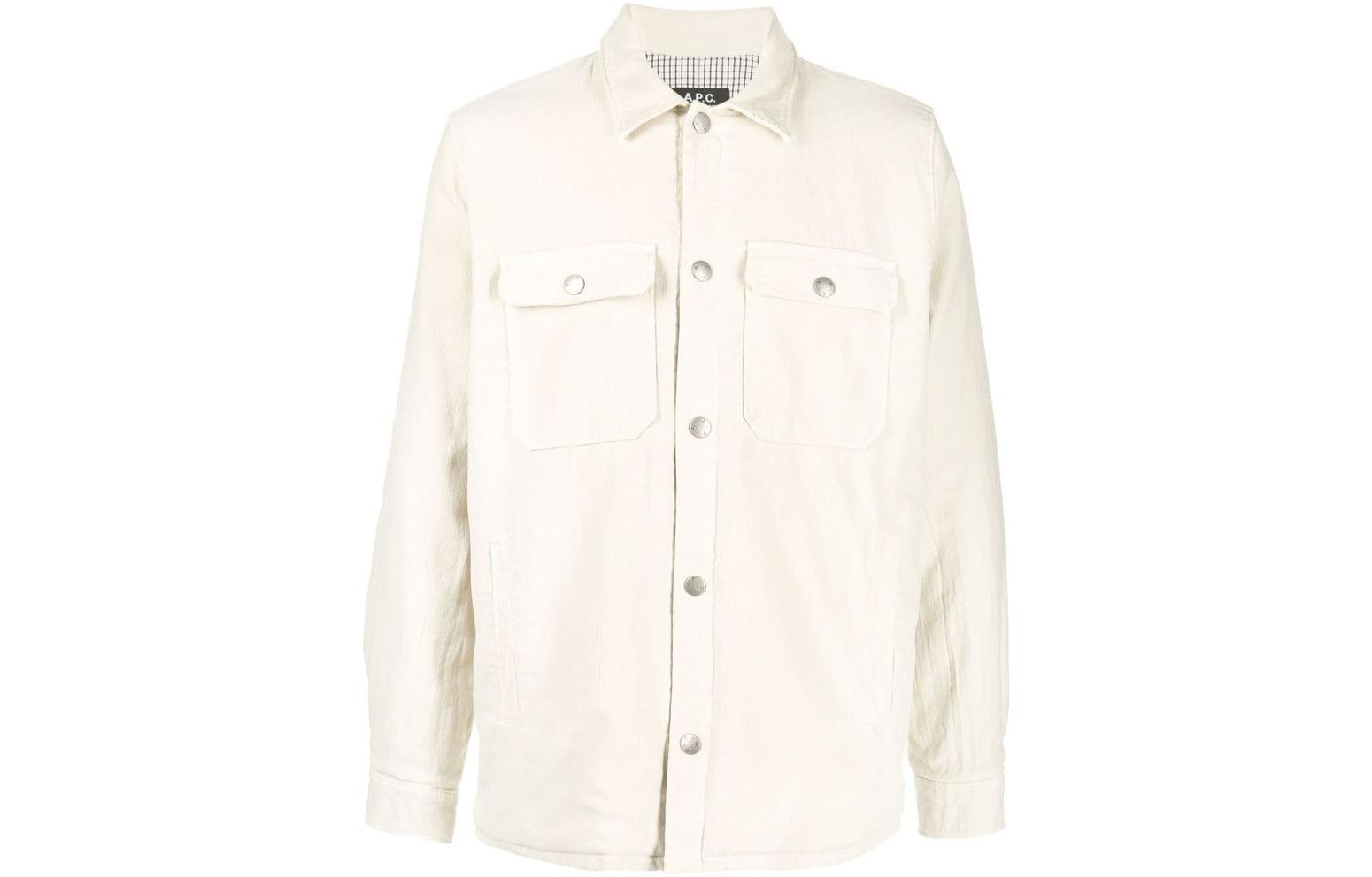 A.P.C. FW22 Beige Single-Breasted Collar Jacket Long Sleeve COETBH02625AAD