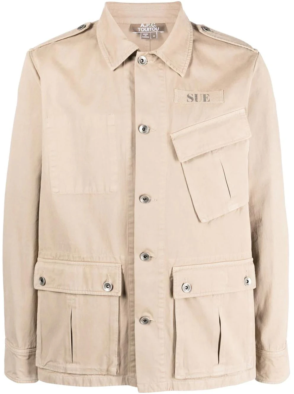 a-p-c-fw-22-beige-solid-multi-pocket-button-up-straight-long-sleeve-jacket-unisex-m02777-cofci-baa
