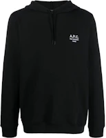 A.P.C. FW22 Black Hoodie with Solid Logo Print for Men COEZDH27733LZZ A.P.C. FW22 Black Hoodie with Solid Logo Print for Men COEZDH27733LZZ