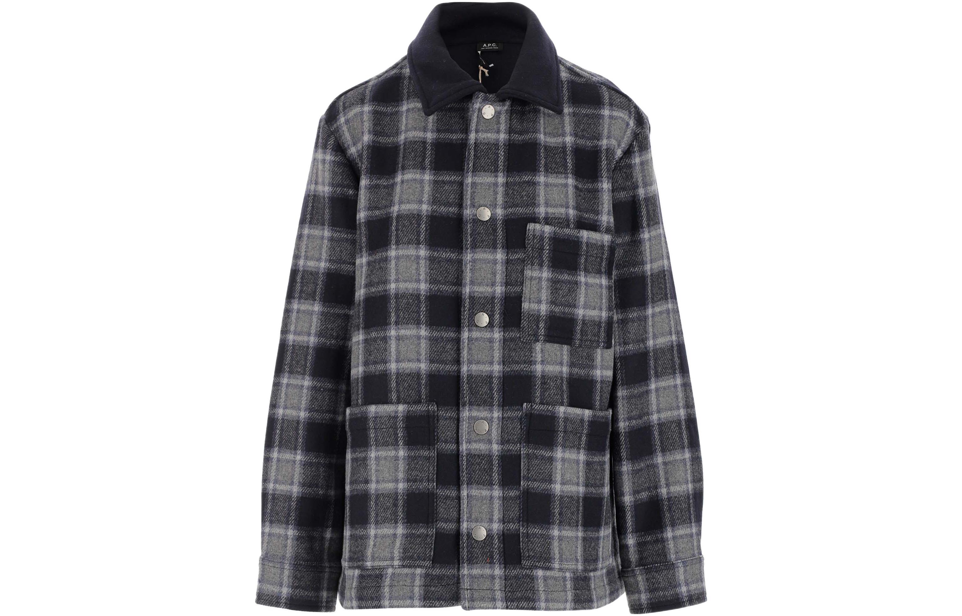 A.P.C. FW22 Checkered Collar Single-Breasted Jacket Black Unisex WOANPH02760IAK