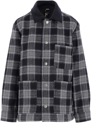 Chaqueta Negra Unisex de A.P.C. FW22 con Solapa Cuadros y Botonadura Simple WOANPH02760IAK Buy Chaqueta Negra Unisex de A.P.C. FW22 con Solapa Cuadros y Botonadura Simple WOANPH02760IAK