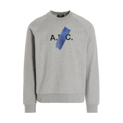 A.P.C. FW22 Grey Letter Print Crewneck Pullover Sweatshirt COFAXH27738PLA