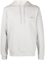 A.P.C. FW22 Grey Pullover Hoodie with Logo Print for Men COFBQH27672PLB A.P.C. FW22 Grey Pullover Hoodie with Logo Print for Men COFBQH27672PLB