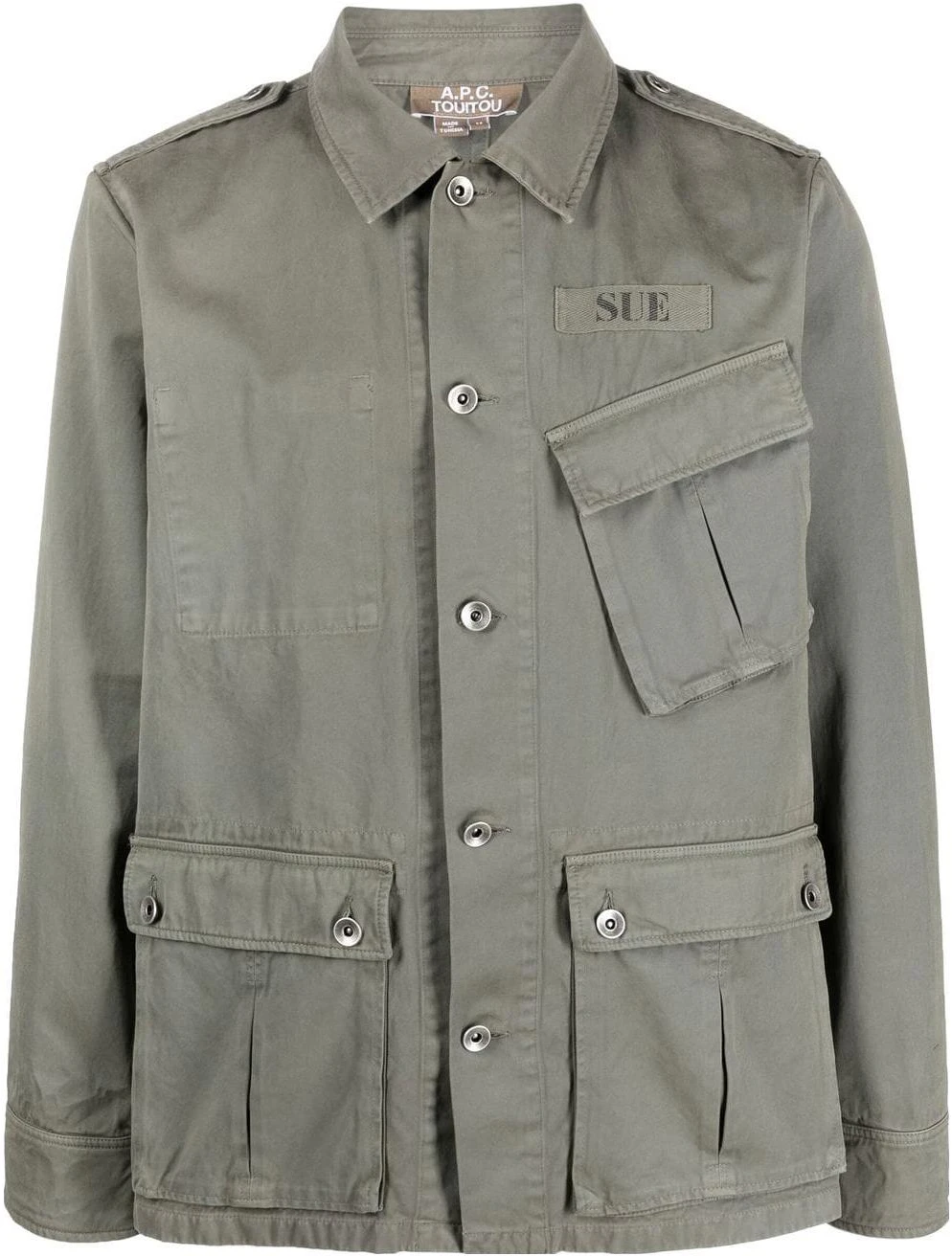 a-p-c-fw-22-khaki-multi-pocket-button-up-straight-long-sleeve-jacket-unisex-m02777-cofcijaa