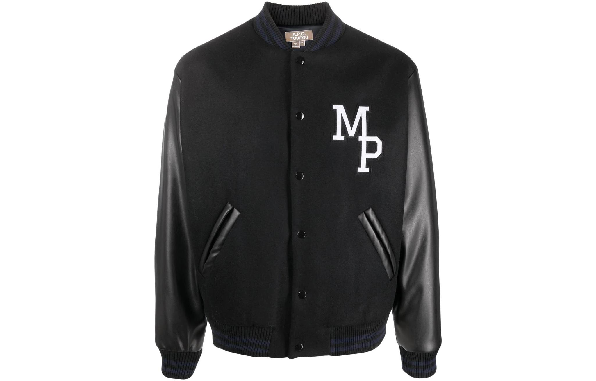 A.P.C. FW22 Letter Patchwork Long Sleeve Jacket Black M02776WOAOILZZ