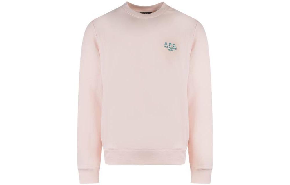 A.P.C. FW22 Logo Print Crewneck Long-Sleeve Sweatshirt Pink - Fall Edition COEZDH27699FAB
