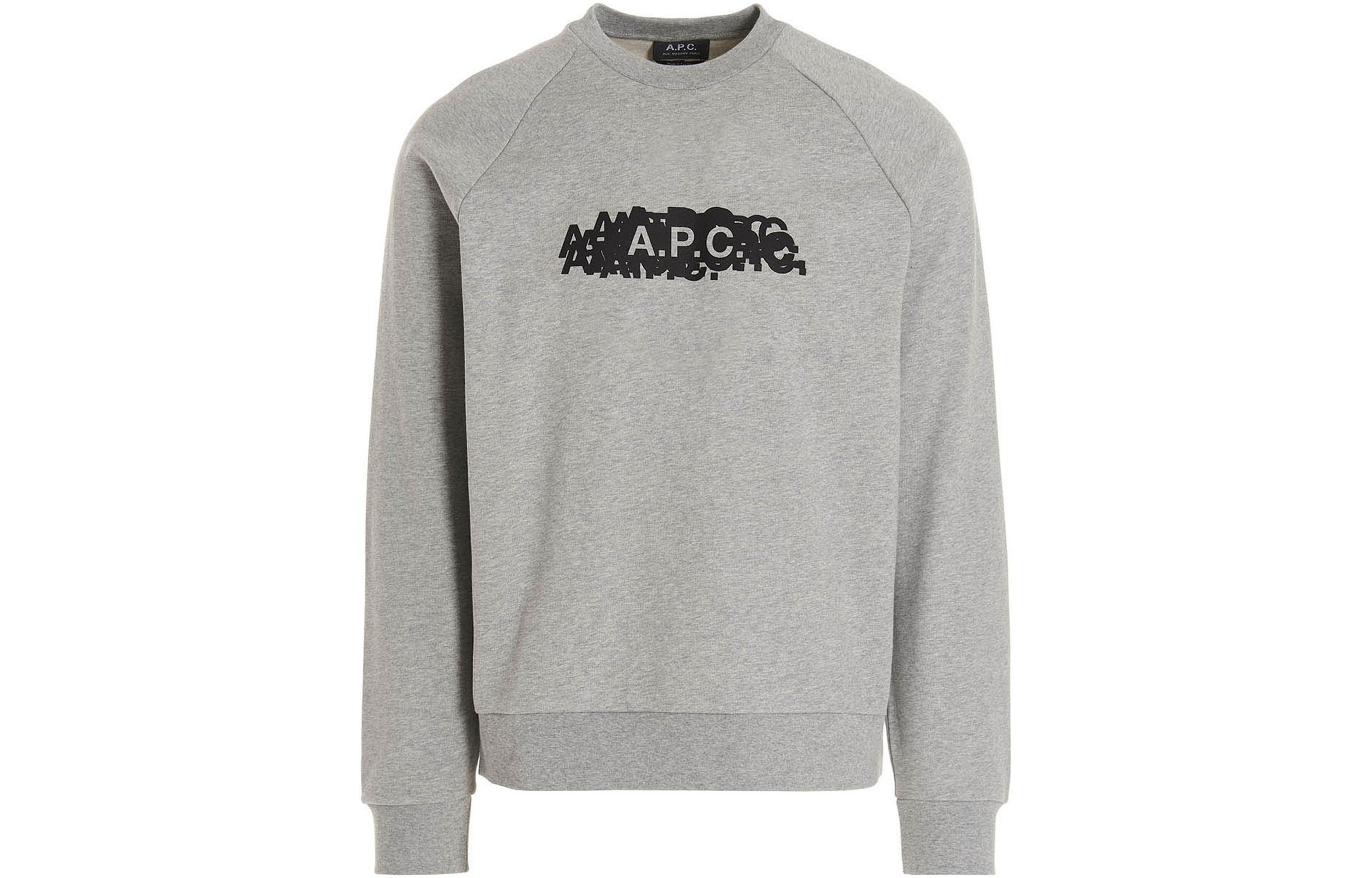 A.P.C. FW22 Logo Print Crewneck Pullover Sweatshirt Men’s Grey COFAXH27740-PLA