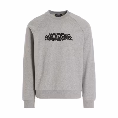 A.P.C. FW22 Logo Print Crewneck Pullover Sweatshirt Men’s Grey COFAXH27740-PLA